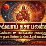 செவ்வாய் தசா பலன்கள்:செவ்வாய் 12 பாவங்களில் அமைந்து தசா நடைபெற்றால் கிடைக்கும் பலன்கள்