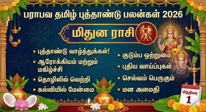 பராபவ தமிழ் புத்தாண்டு பலன்கள் 2026:மிதுன ராசி
